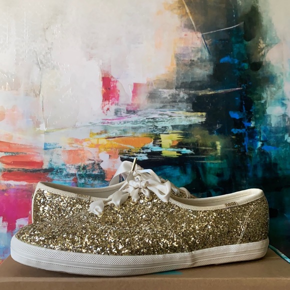 Keds x kate spade new york Champion Glitter, Platinum Gold - Picture 2 of 5